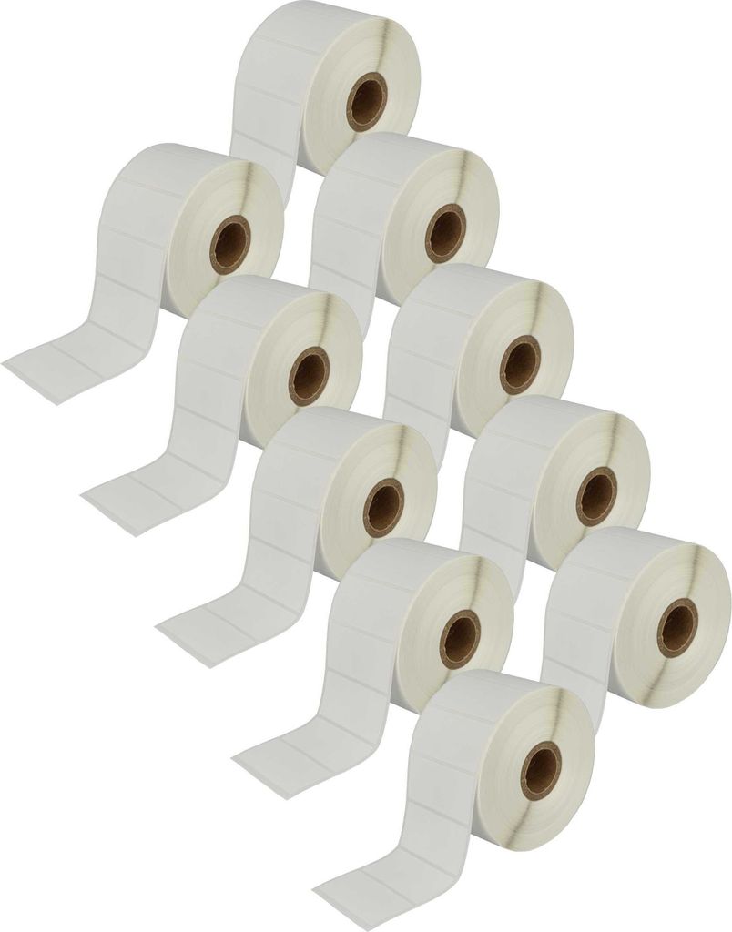 vhbw 10x Rolle 51mm x 26mm (1552 Etiketten) Ersatz für Brother RD-S05E1 für Drucker Weiß