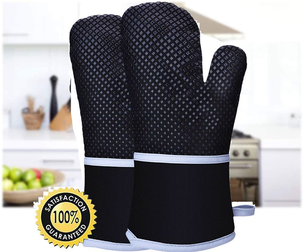 rutschfester Hitzeschutzhandschuh 2x Silikon Topfhandschuh rutschfester Hitzeschutzhandschuh 2x Silikon Topfhandschuh