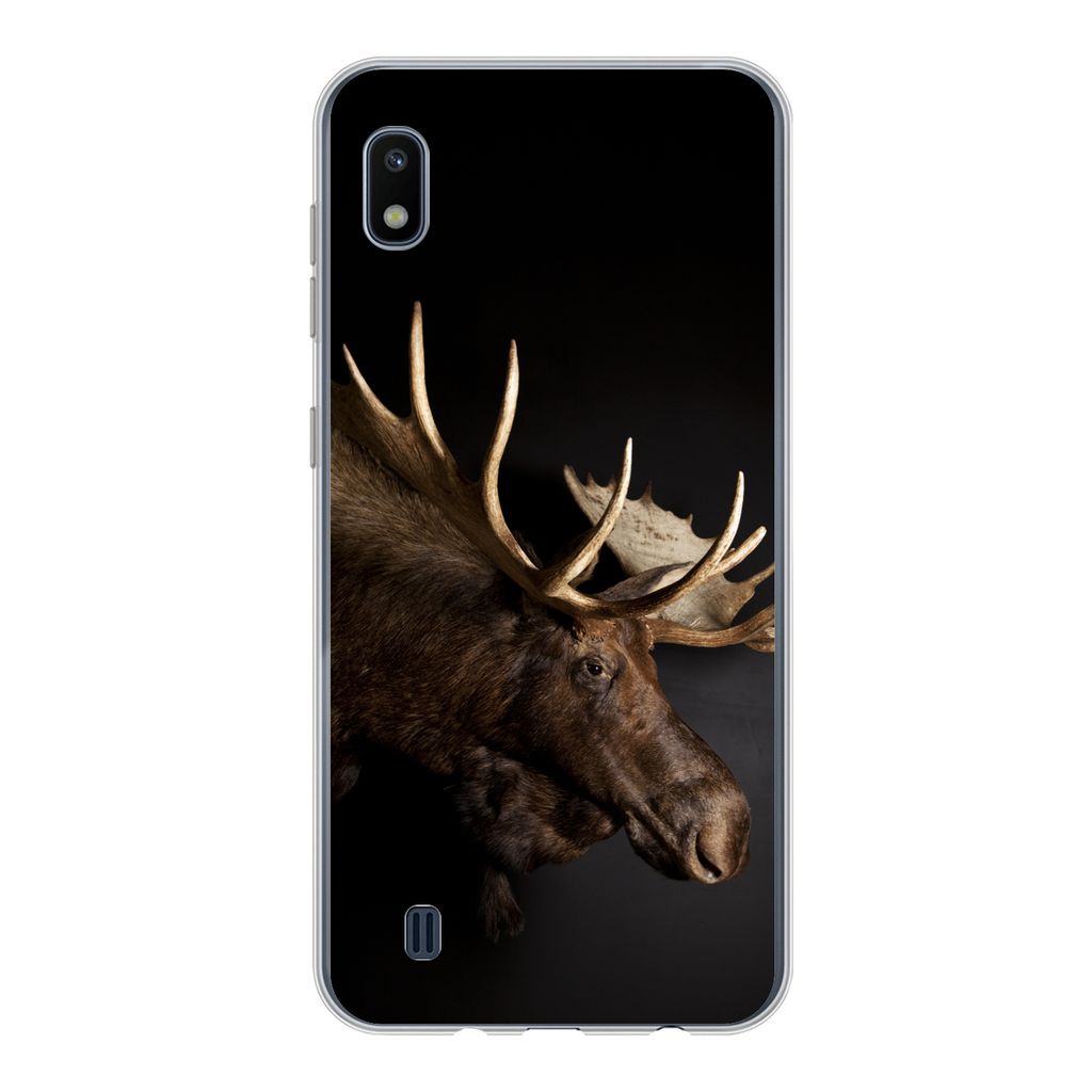 MuchoWow Handyhülle Schutzhülle Hülle für Samsung Galaxy A10 Elch - Geweih - Porträt Silikon Softcase Handy Hülle - Schutzhülle