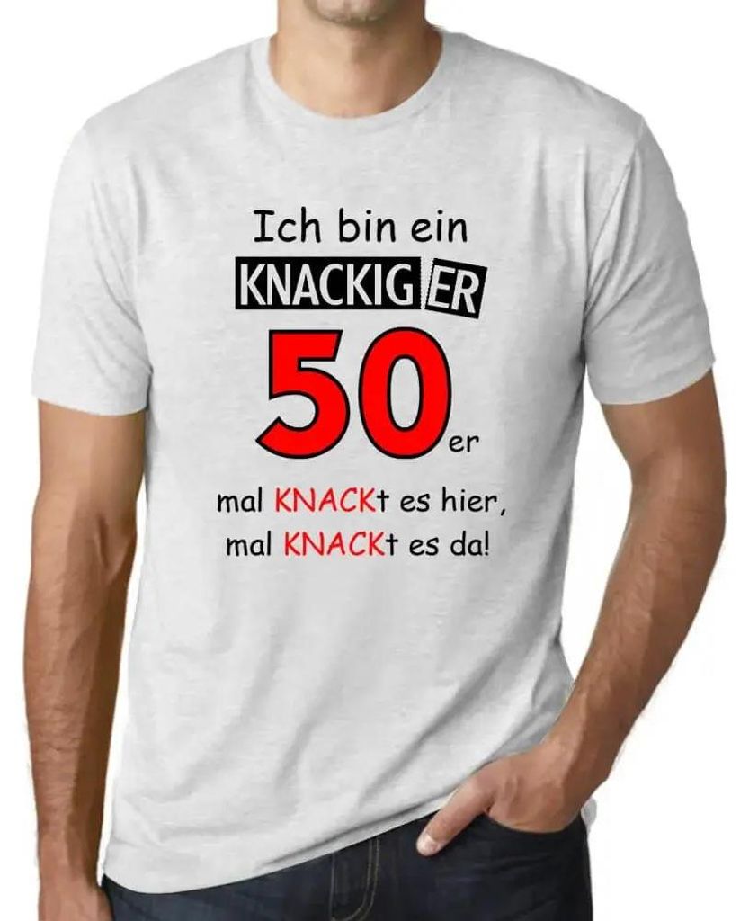 Herren Grafik T-Shirt Ich Bin Ein Knackiger 50er Geschenk 50. Geburtstag Jahrestag 50 Jahre Jubiläum 50 Jährige Mann Jahrgang 1974 Kurzarm Lustige