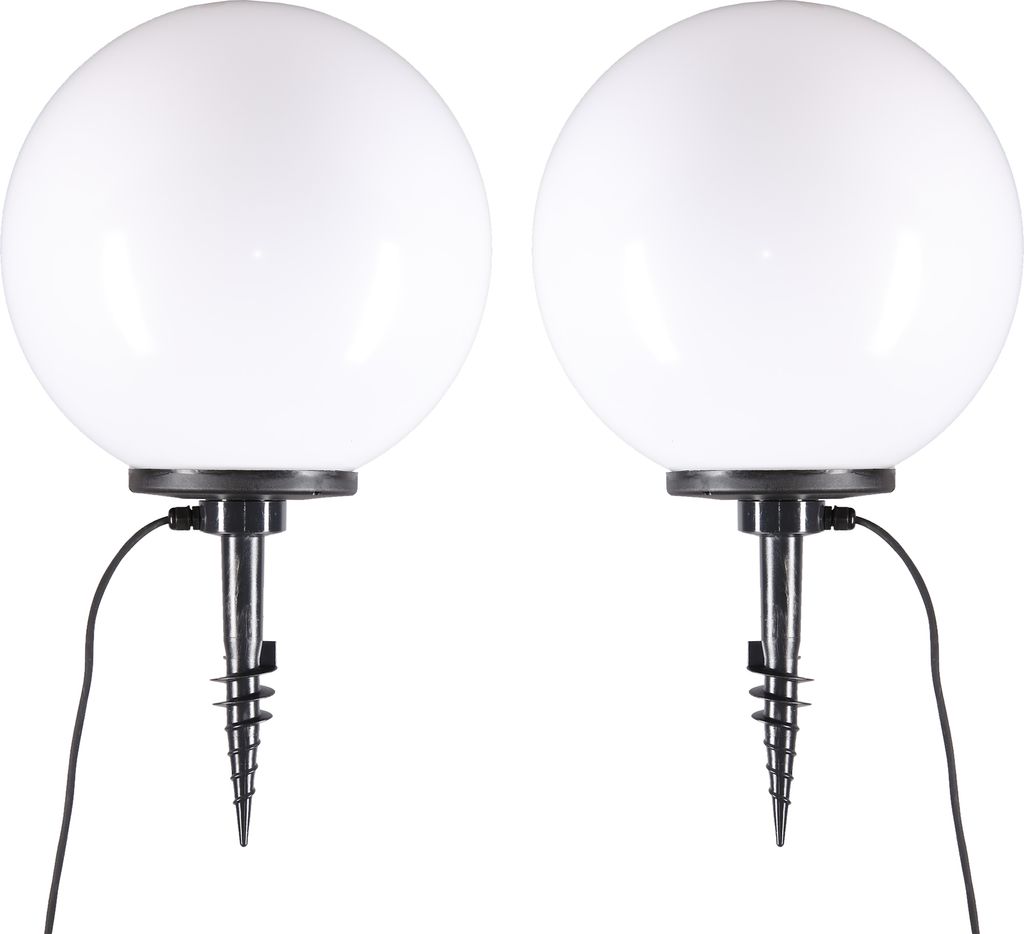 Kugelleuchten Außenleuchte Kugellampen 2er-Set Ø 40cm Lampe E27 inkl. Erdspieß