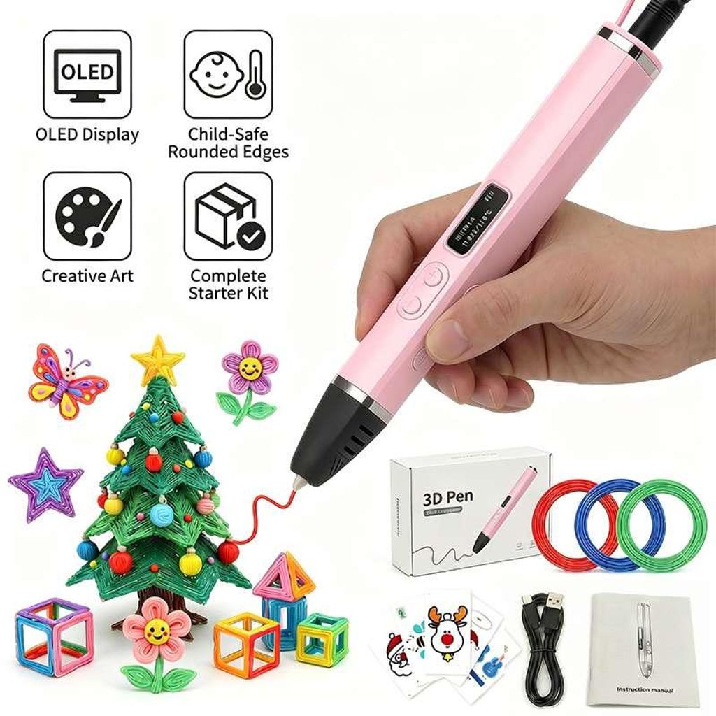 ZELURXX 3D-Stift mit OLED-Display, präziser Produktbild 
