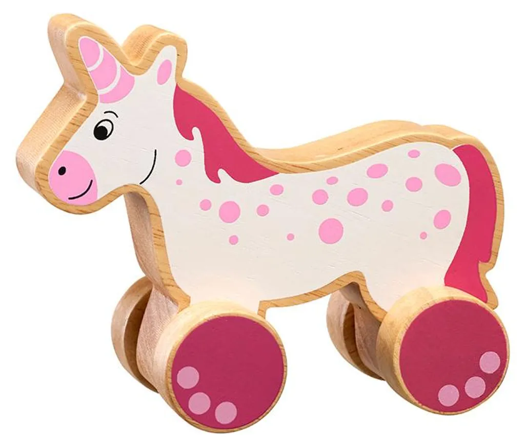 Jouet à pousser Licorne en bois coloré Lanka Kade pour tout-petit