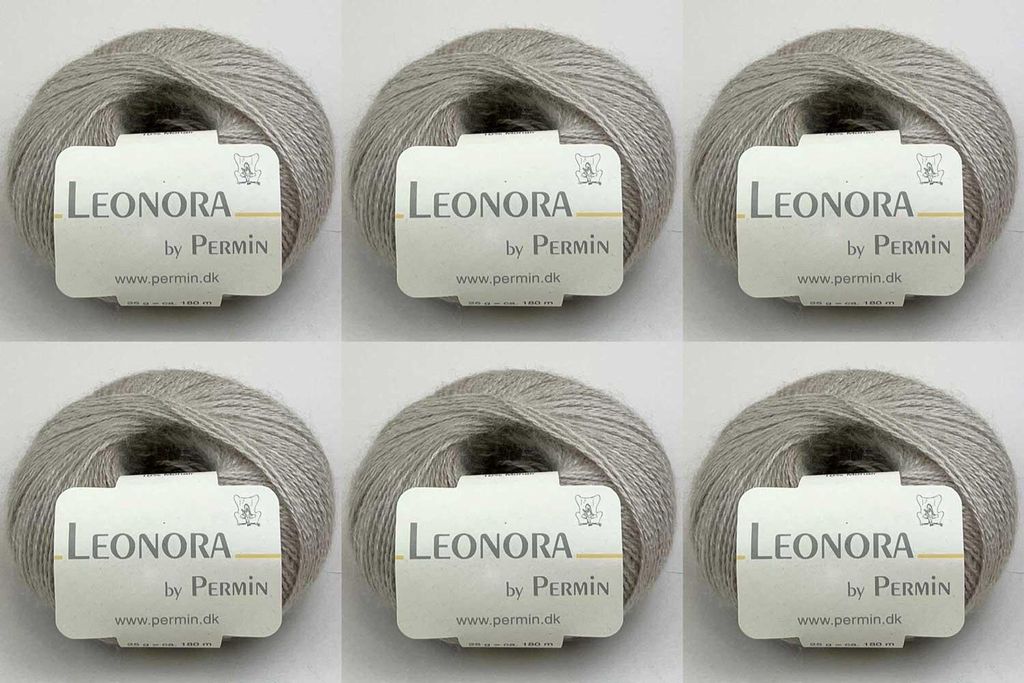 6x Leonora by Permin – Edles Seide-Wolle-Mohair-Garn (42 marzipan)