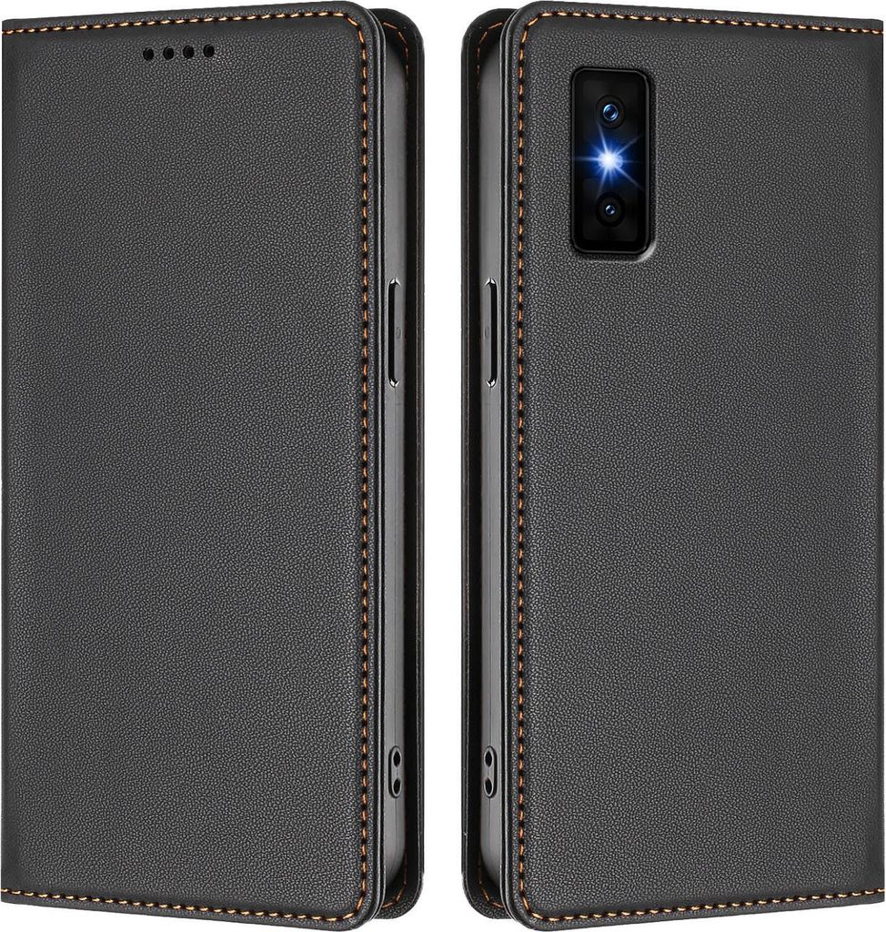 Handyhülle für Infinix GT 30 Pro 5G, Kunstleder Klapphülle Stoßfeste Magnetische Hülle mit Ständer Schwarz