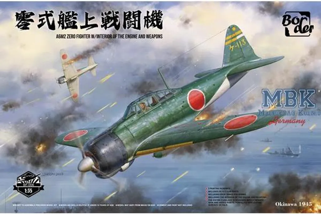 Kit Maquette Mitsubishi A6M2 Zero Fighter idéal pour diorama historique 1/35