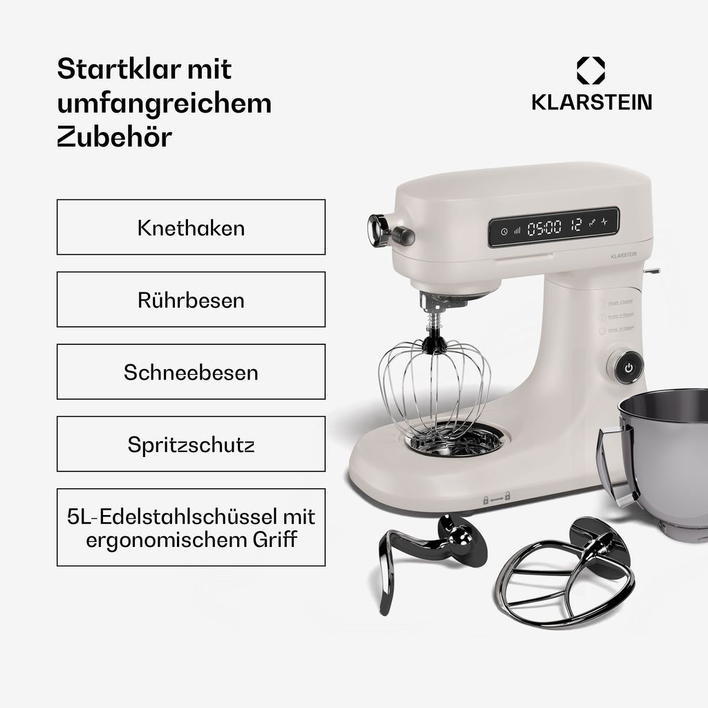 Klarstein Chiara 1600W Küchenmaschine – 5L Produktbild 6