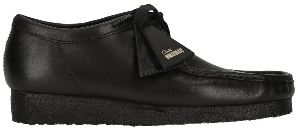 Clarks Originals Schnürschuhe Wallabee Black Leather in klassischem Design 1216 Black Leather 44.5