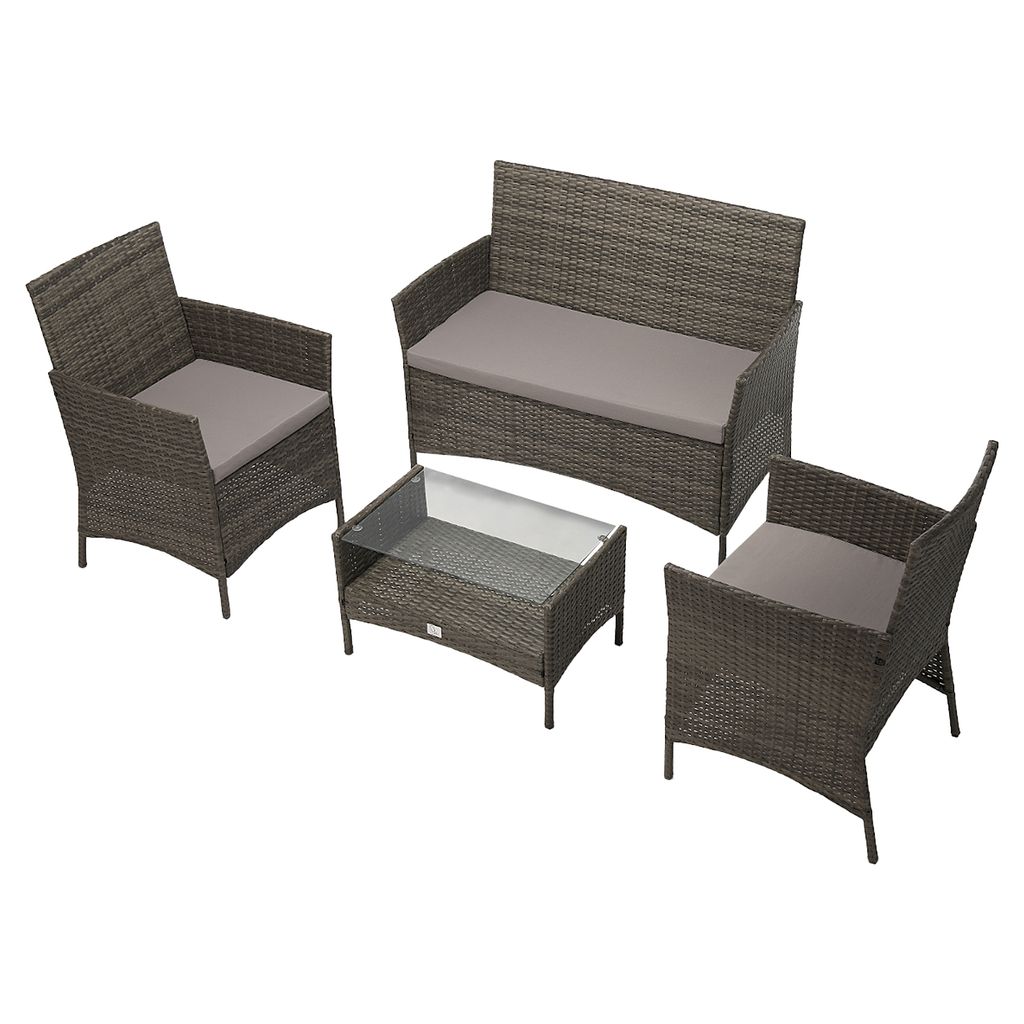 SVITA Rattan Set BROOKLYN 2020 in grau Gartenmöbel Terrasse Produktbild 3