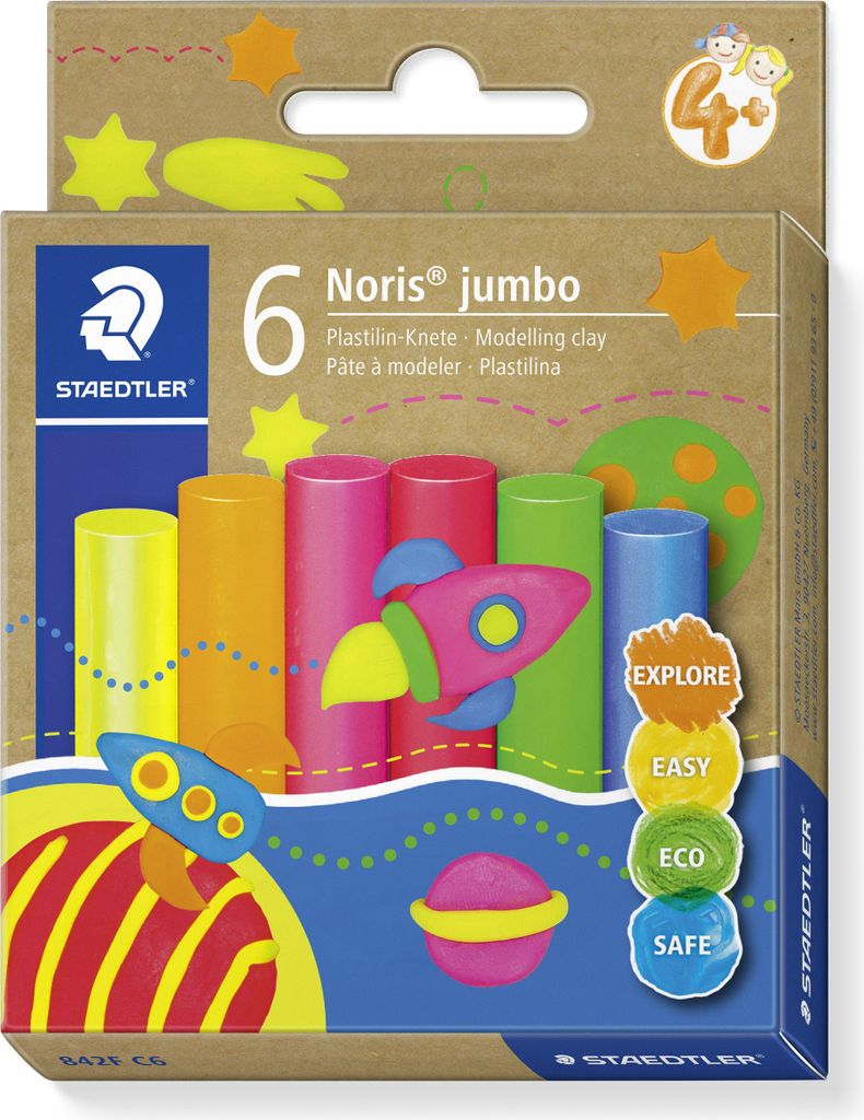 STAEDTLER® 842F C6 Plastilina Noris Jumbo neon Immagine del prodotto 