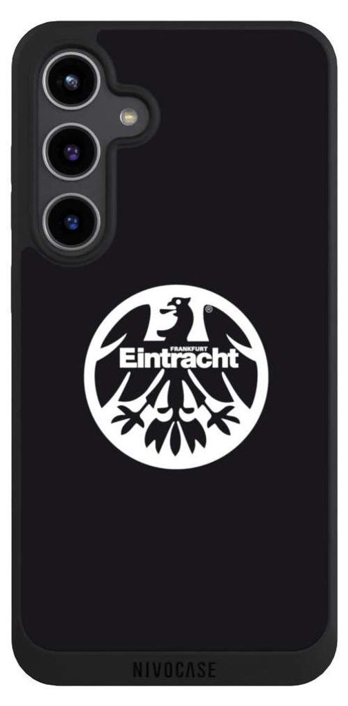 NIVOCASE Handyhülle für Samsung Galaxy S24+ Hülle NIVOpure Case Schwarz Adler Eintracht Frankfurt Logo
