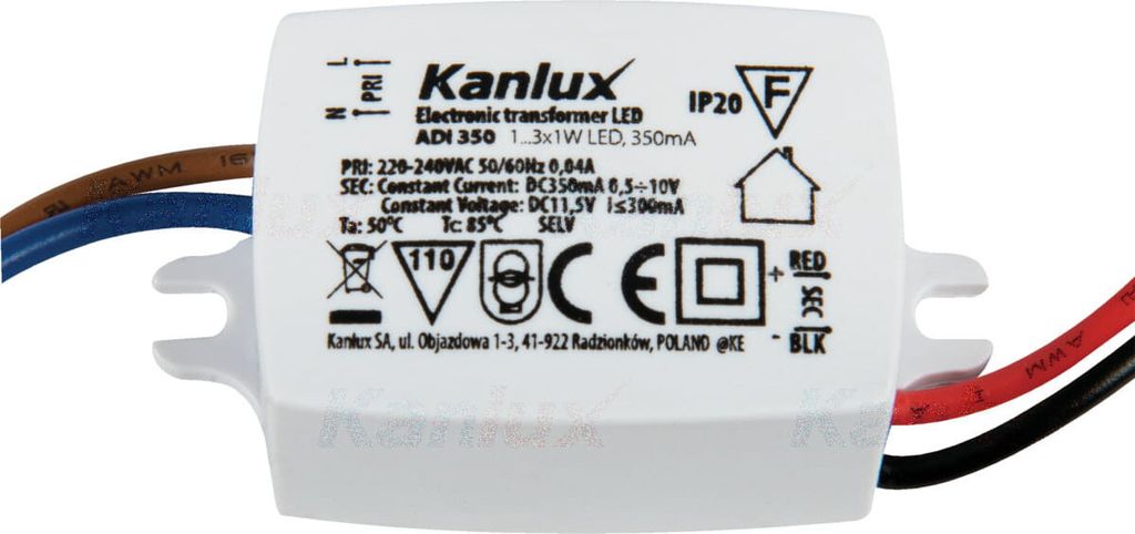 Trasformatore elettrico Kanlux 1440 ADI 350 mA Immagine del prodotto 