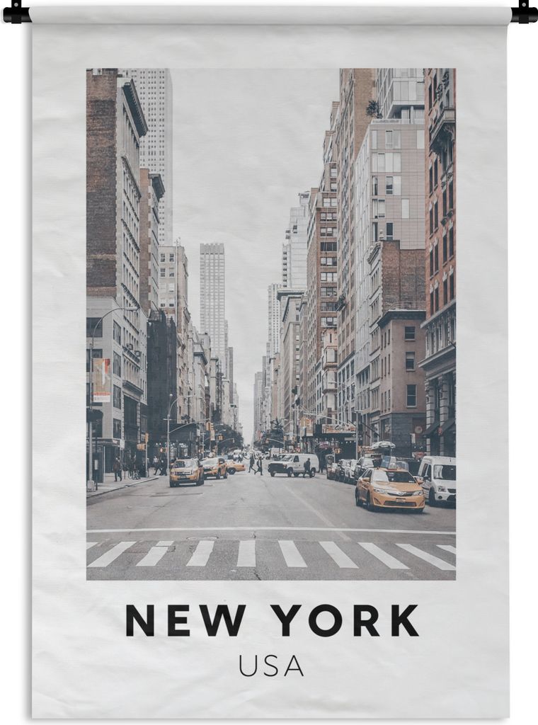 MuchoWow Wandteppich Wandbehang New York - Amerika - Weg 120x180 cm Tapisserie Dekoration Wandtuch - Schlafzimmer - Dekorationen für das Haus