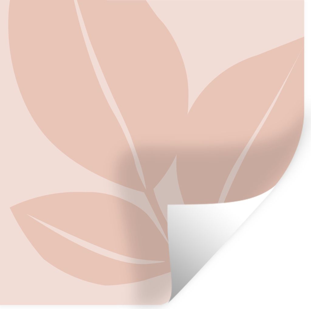 MuchoWow Wandtattoo Wandsticker Wandaufkleber Sommer - Blätter - Rosa - Pastell 50x50 cm Selbstklebend und Repositionierbar - Selbstklebend - Fo...
