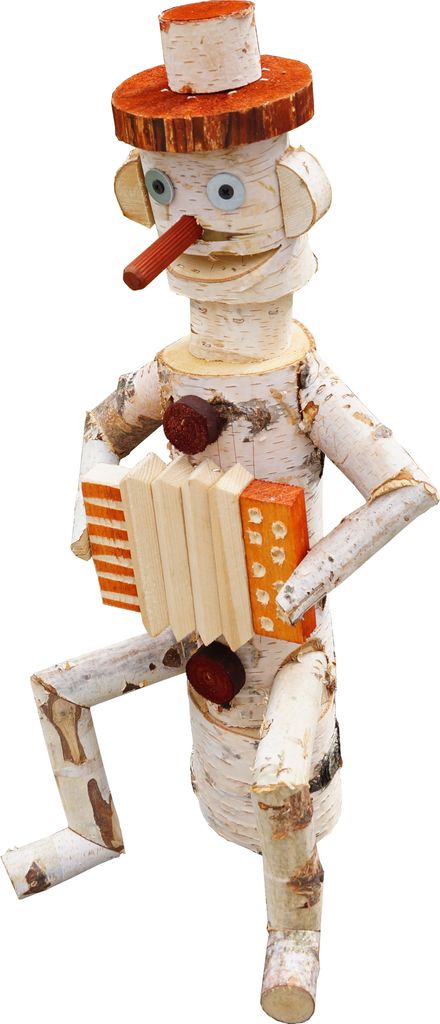 Figurka drewniana do ogrodu z brzozy HARMONISTA 55cm ozdoba Zdjęcie produktu 
