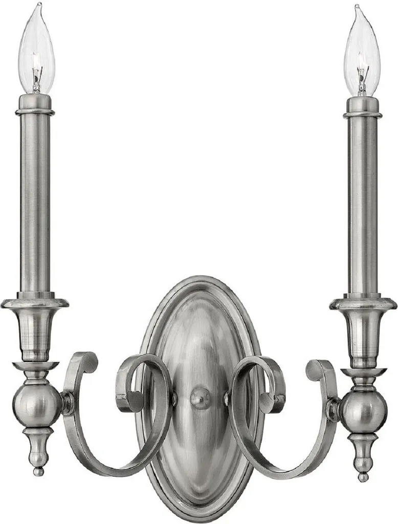 Applique Murale Double Baroque Argent 35cm - Luminaire Art Nouveau Chic