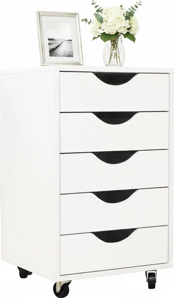 Contenitore Relaxdays a 5 Cassetti su Ruote | Organizer Ufficio Slim