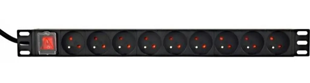 Unité de Distribution PDU 9 Prises FR 16A avec Câble 1.8m Gembird