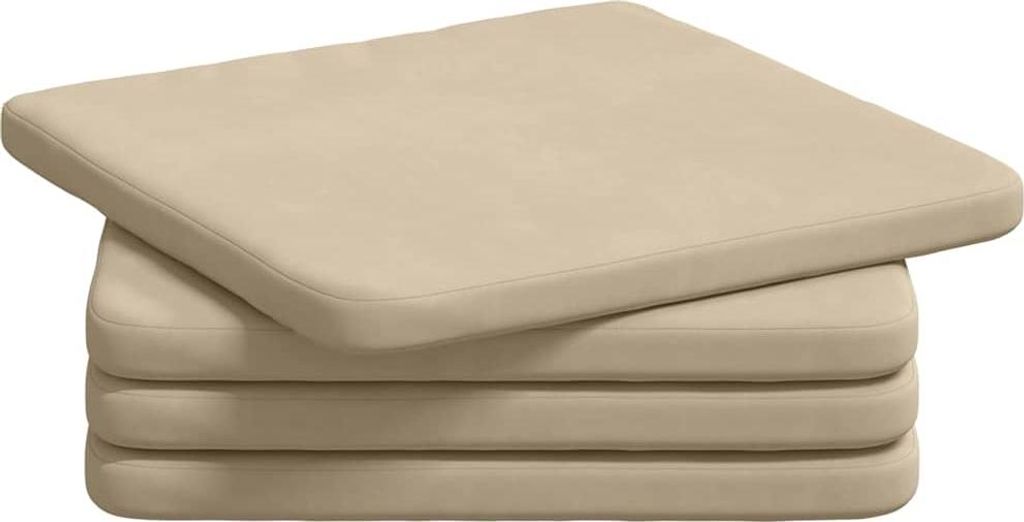 Sitzkissen 4 pcs Creme 40 x 40 x 3 cm Mikrofaserstoff