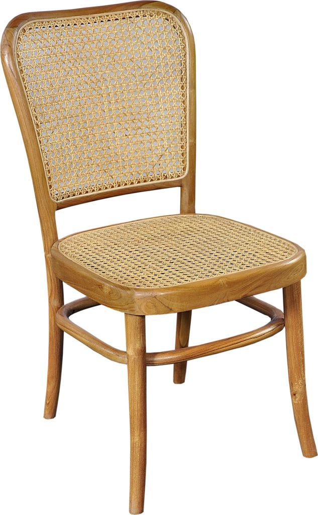 SIT Möbel Stuhl | Teak-Holz mit Rattan Geflecht | natur | B 44 x T 53 x H 93 cm | 02462-01 | Serie SIT&CHAIRS