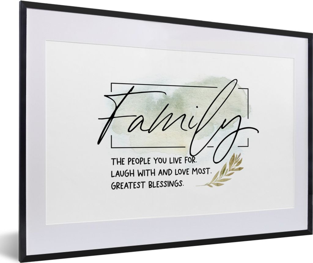 MuchoWow Gerahmtes Poster Zitate - Sprichwörter - Familie 60x40 cm - Poster mit Schwarzem Bilderrahmen Wandposter Rahmen Foto Bilder - Schlafzim...