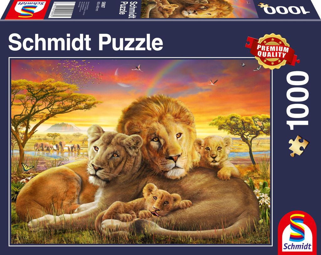 Puzzle 1000T. Famille de lions câlins Image du produit 
