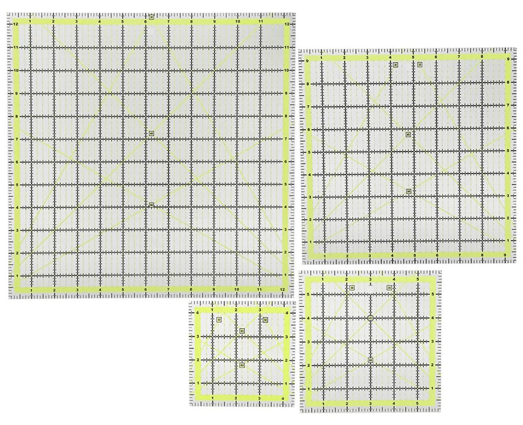 Set de traçage patchwork et quilting 4 règles acrylique transparent