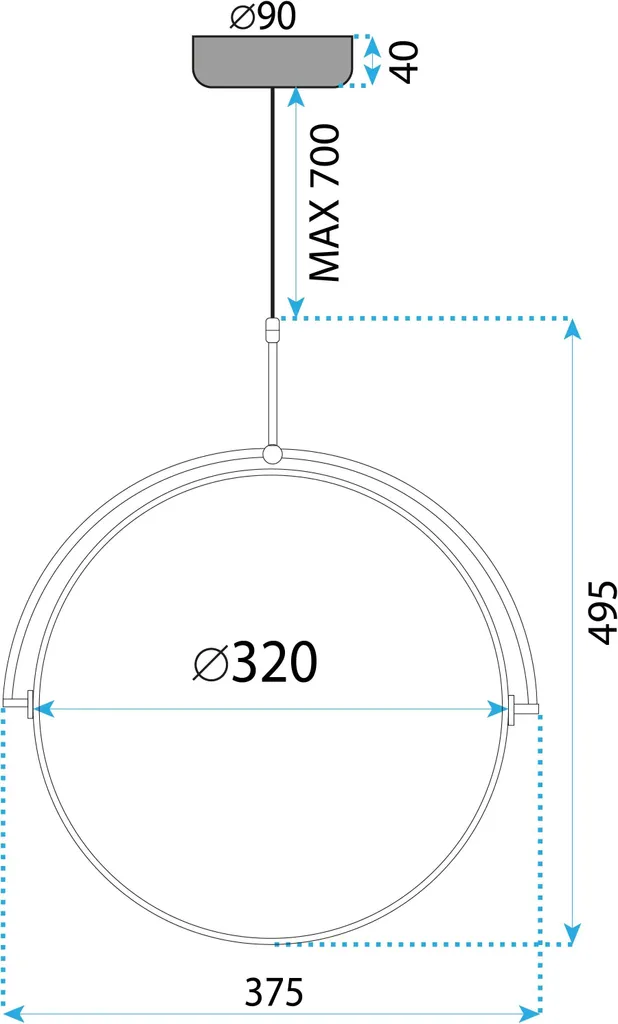 Suspension LED pour Table à Manger Toolight APP1426-C 35cm Noire Chic - 10