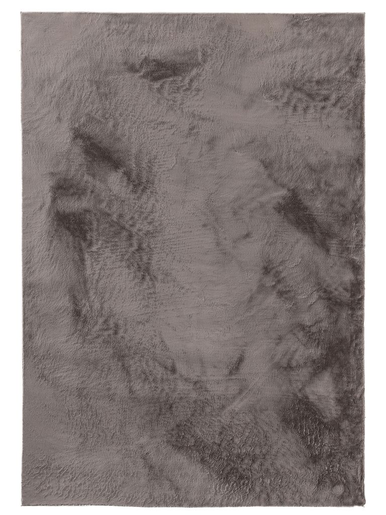 Fellteppich Furry Grau 140x200 cm Wohnzimmer Rechteckig Rutschfest Waschbar Hochflor benuta Flauschig Plüsch Shaggy Weich