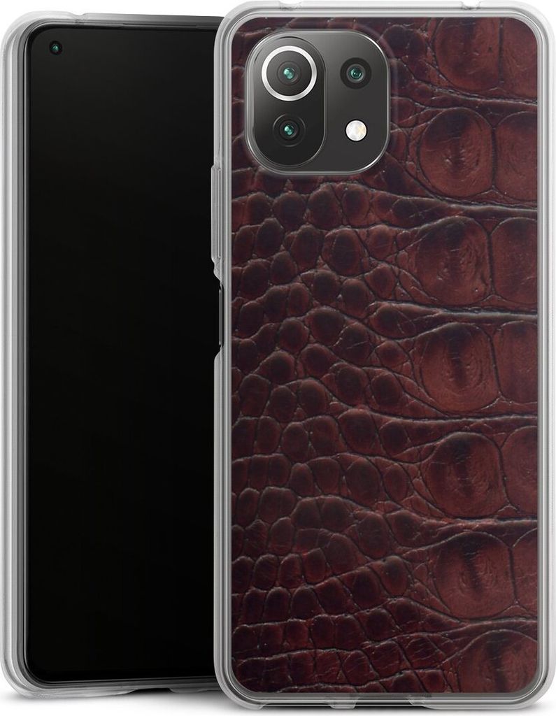 DeinDesign Handyhülle für Xiaomi Mi 11 Lite 5G Silikon Hülle Case Smartphone Schutzhülle Animalprint Krokodil Leder