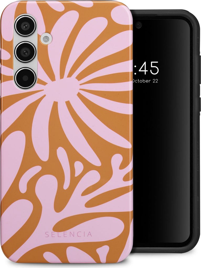 Selencia Vivid Back Cover Samsung Galaxy A55 - Modern Bloom Pink