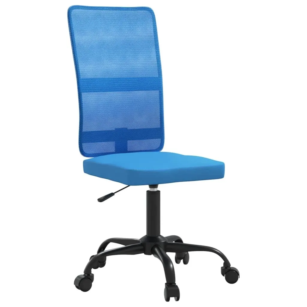 vidaXL Sedia da ufficio regolabile in altezza in tessuto a rete blu