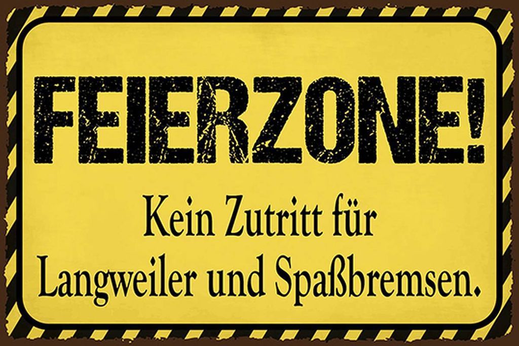 vianmo Holzschild 12x18 cm Feierzone Kein Zutritt für