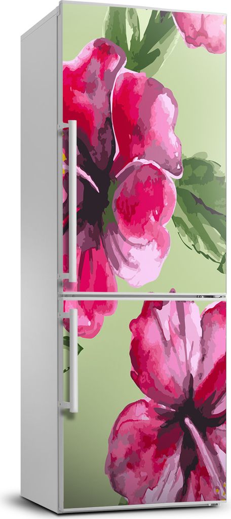 Tulup Kühlschrankdekoration - 70x190 cm - Aufkleber auf dem Kühlschrank - Hawaii-Blumen