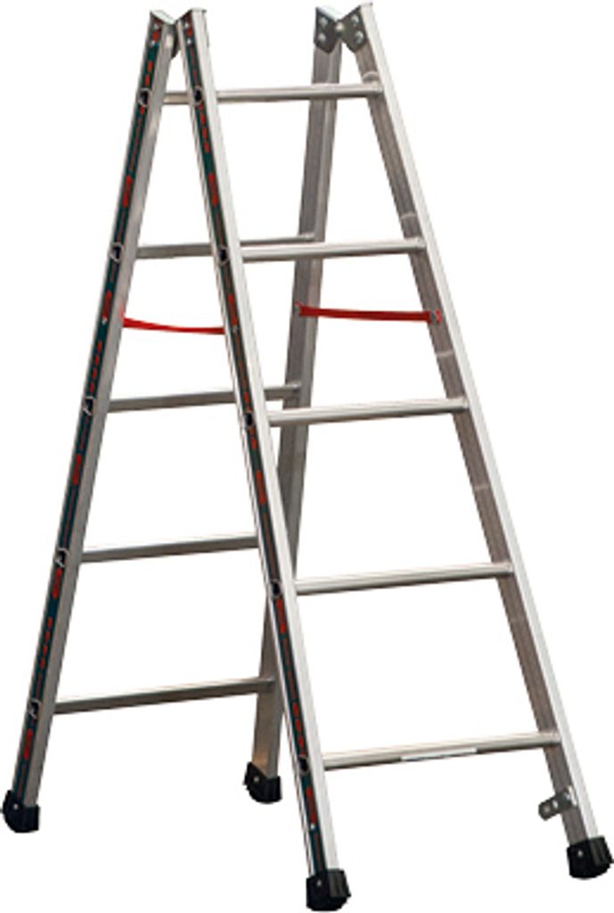 Alu-Sprossen Stehleiter Mod. S305 - Sprossenanzahl: 2 x 5, Länge: 1,55 m
