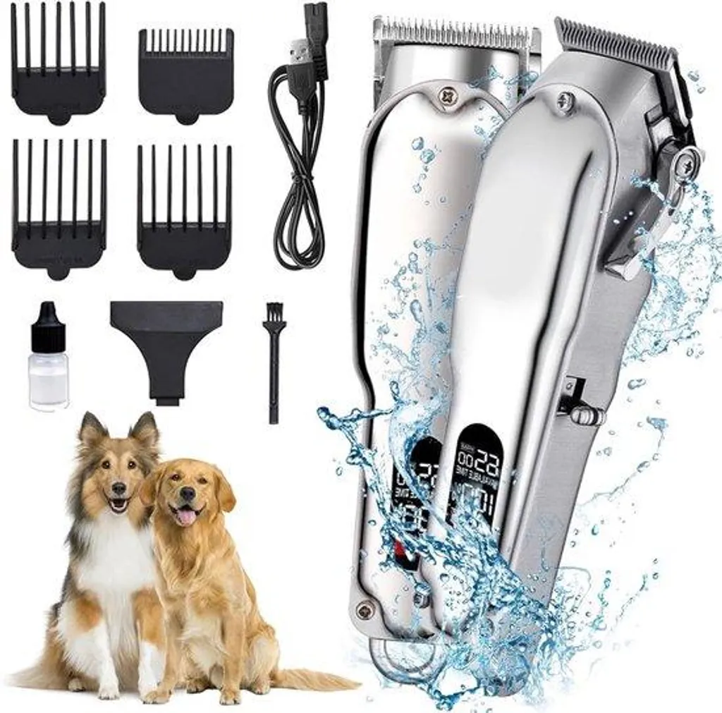 Tondeuse poils d'animaux sans fil avec lames céramique et 6 sabots