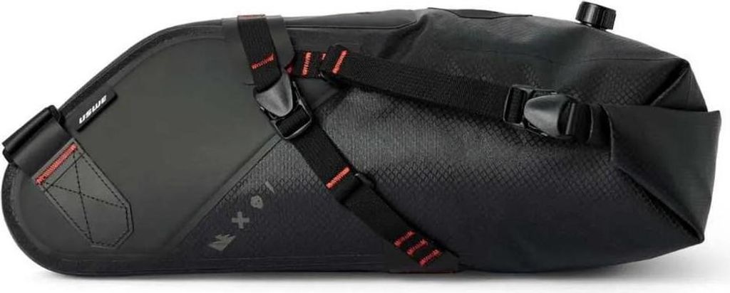 Uswe Roll Top Saddle Bag 8l Black Czarny Jeden rozmiar Zdjęcie produktu 