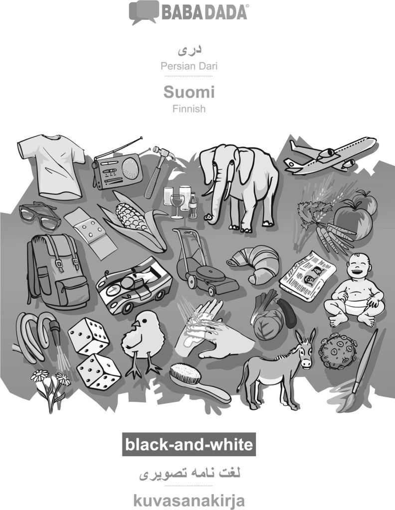 BABADADA black-and-white, Persian Dari (in arabic script) - Suomi, visual dictionary (in arabic script) - kuvasanakirja