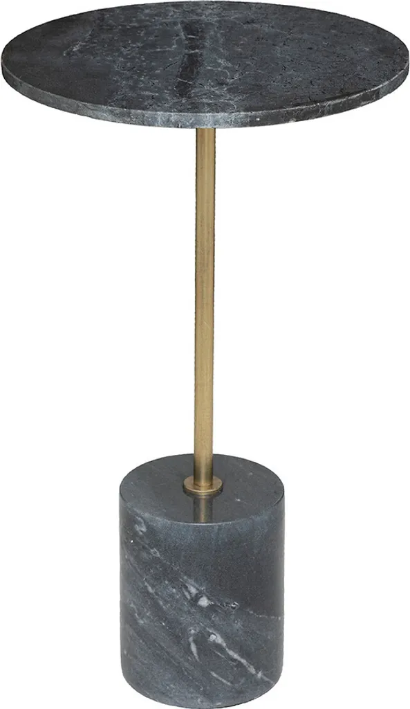 Table d'appoint ronde Toulouse marbre gris véritable 40cm - Design Eazy
