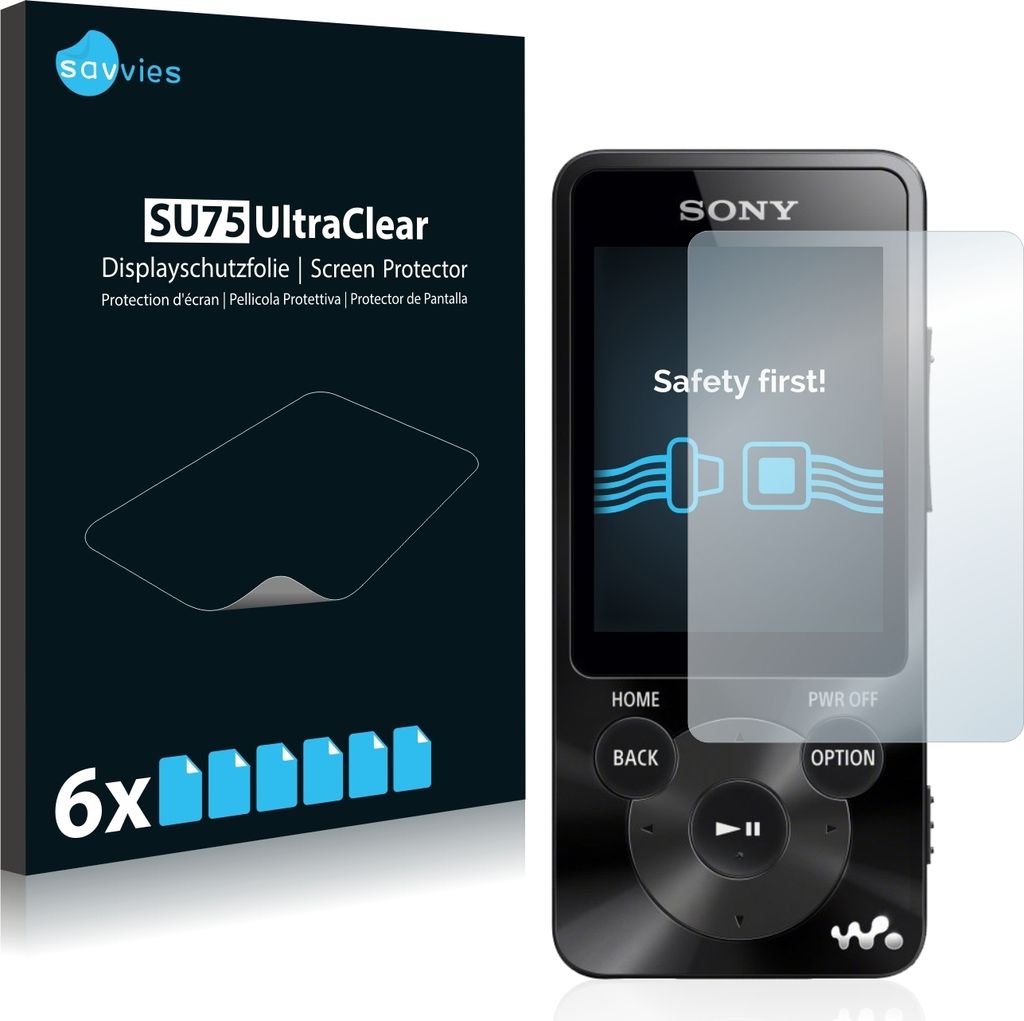 6x Für Sony Walkman NWZ-E585 Schutzfolie Savvies Displayschutz Display Schutz Folie Klar Transparent