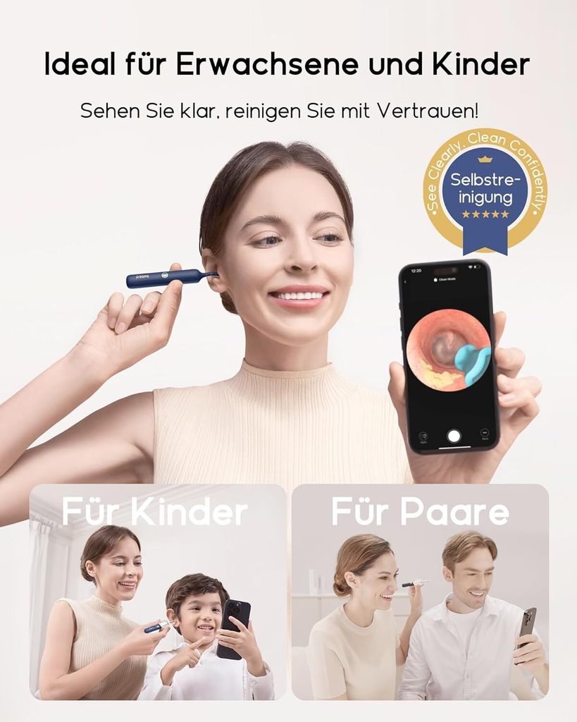 Bebird Ohrenschmalz Entferner Otoskop, 1920P HD Flexibler Produktbild 3