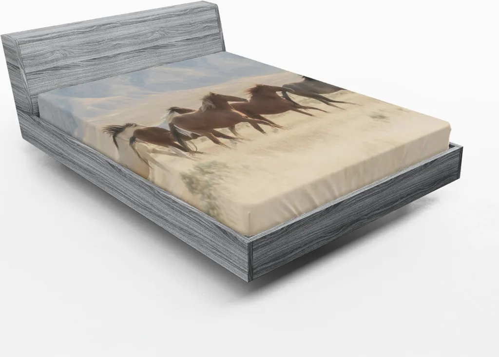 Lenzuolo con Angoli ABAKUHAUS Cavalli Mustang Utah 180x200 Multicolore