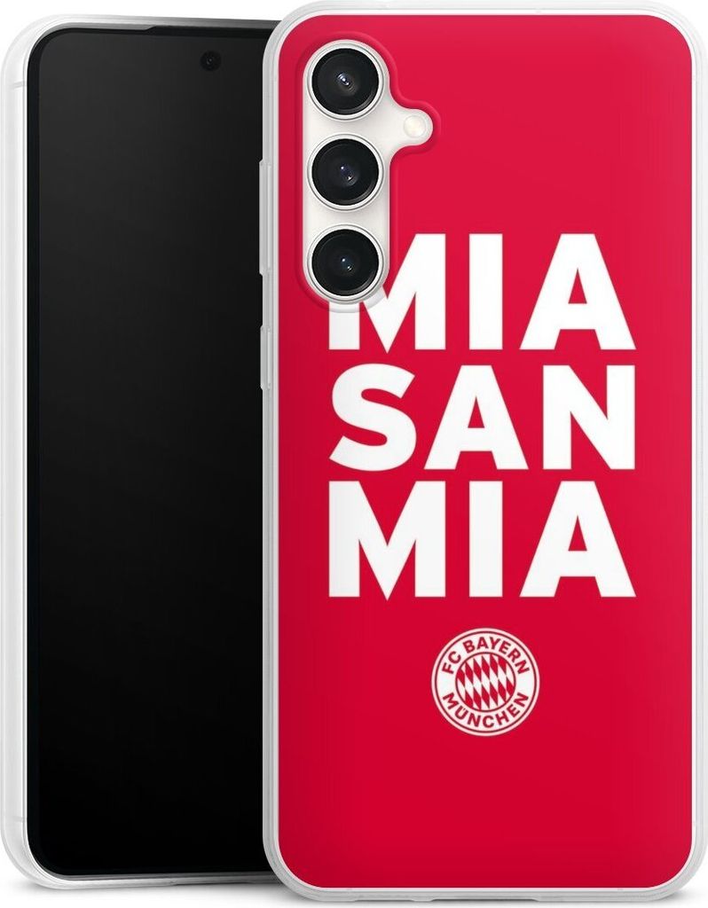DeinDesign Slim Hülle für Samsung Galaxy S23 FE Silikon Case Ultra Dünn Handyhülle FC Bayern München FCB Mia San Mia