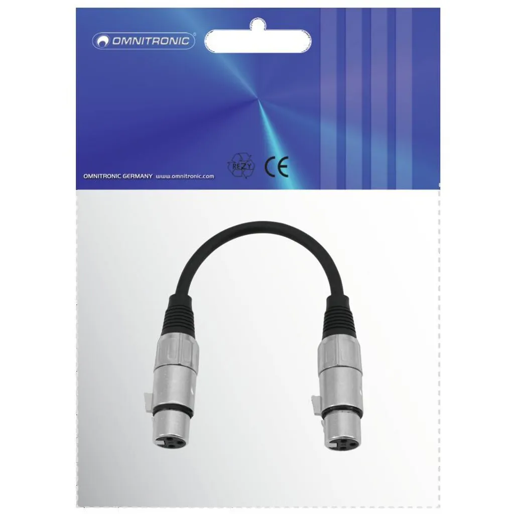 Cavo Adattatore Professionale Omnitronic XLR(F) - XLR(F) 0,2m | Nero - 4