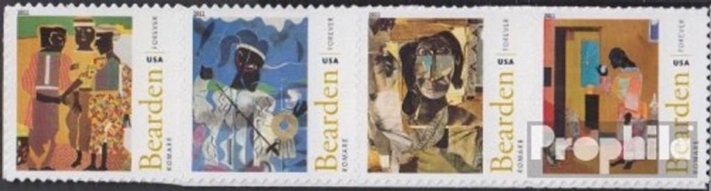 Briefmarken USA 2011 Mi 4756-4759 Viererstreifen (kompl.Ausg.) postfrisch Romare Bearden