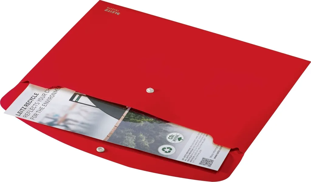 Leitz 46780025 Lot de 10 Pochettes Document A4 Recycle Grainé Rouge - 3