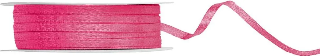 Bobina Nastro Raso Rosa Scuro 3mm 50m - Ideale per Fai Da Te e Hobby
