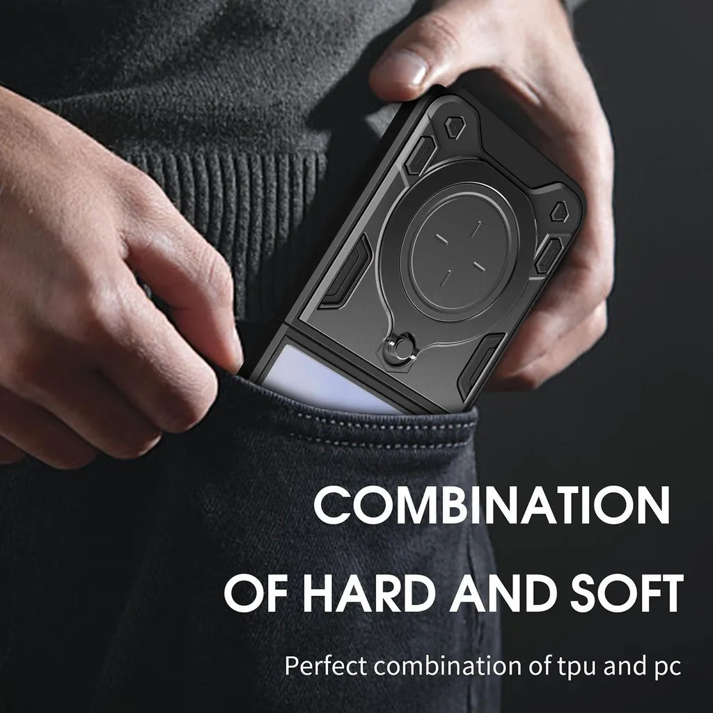 Cover Viola Z Fold7 5G: Texture CD e Anello Rotante per Samsung - 6