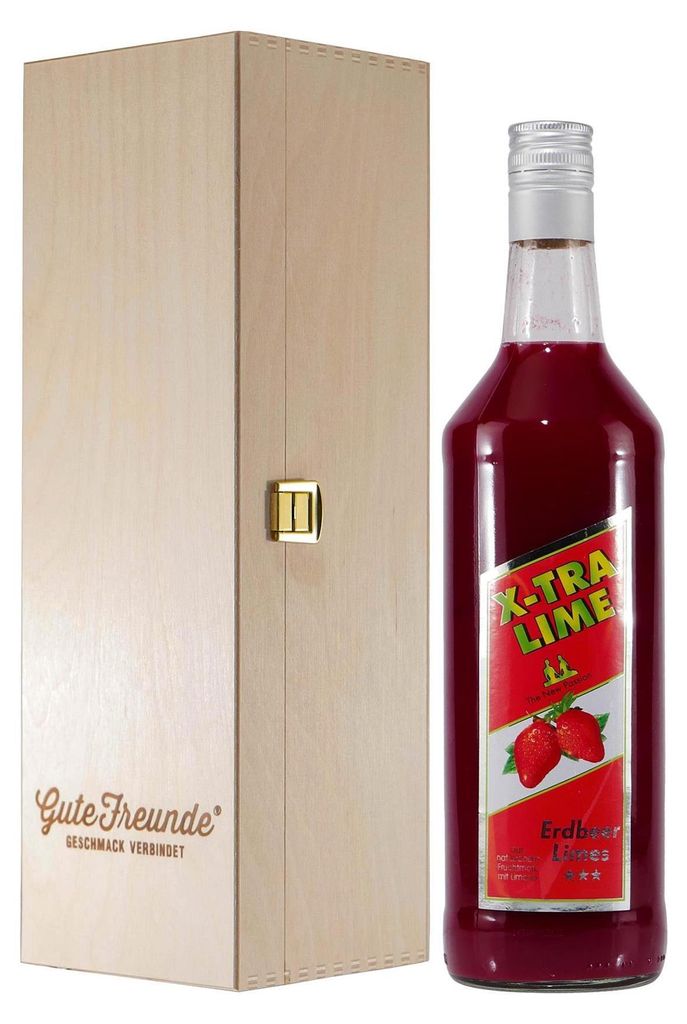 Rauter X-TRA Erdbeere-Limes mit Geschenk-Holzkiste