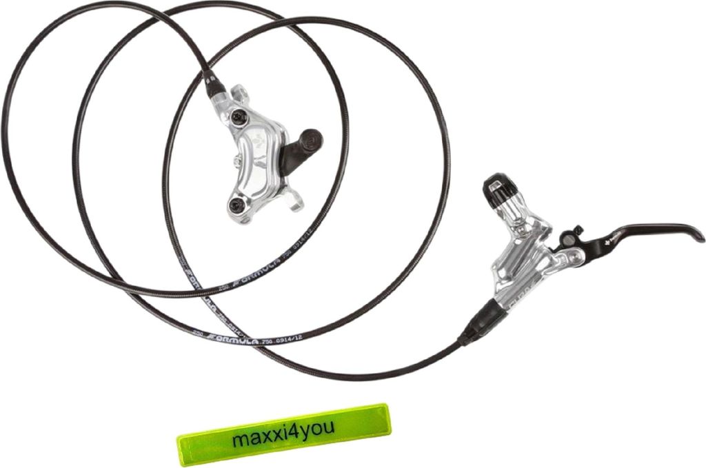 Scheibenbremse Formula CURA 4 Vorderrad ODER Hinterrad Bremse Polish (Silber) inkl. maxxi4you Reflexband